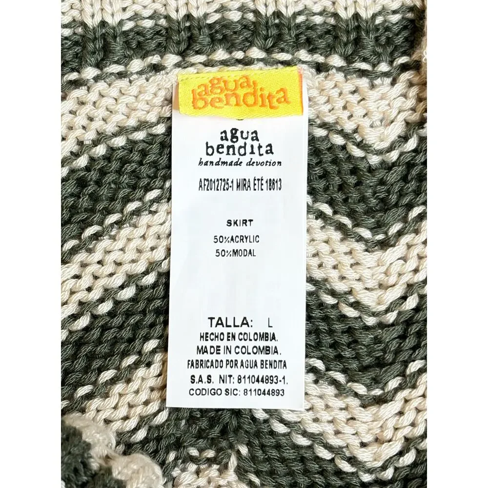 Agua Bendita Crochet Emory Crop Top & Mira Ete Skirt Set Chevron M/L - Picture 9 of 9